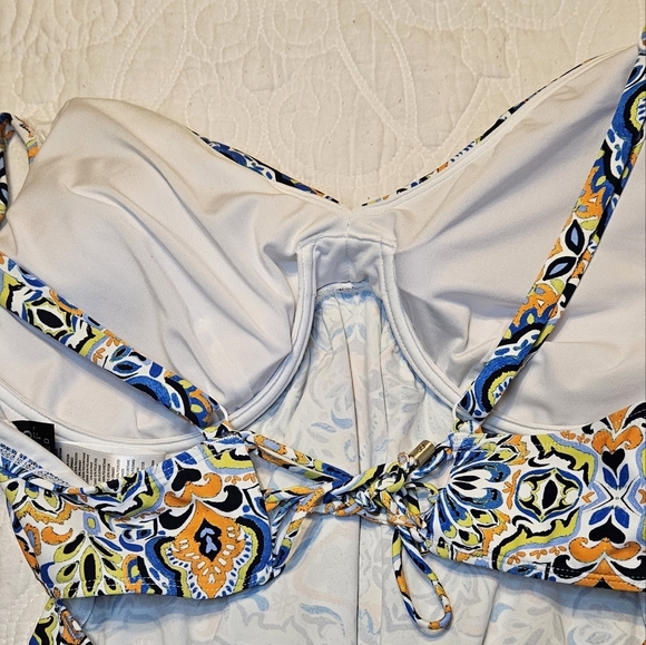 Coco REEF womens 38D multicolor tankini swim top - Picture 4 of 6